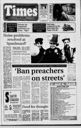 cover page of Coleraine Times published on May 13, 1992